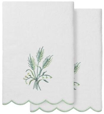 Authentic Hotel and Spa 100% Turkish Cotton WHITNEY Scallop Embellished Towel Collection.