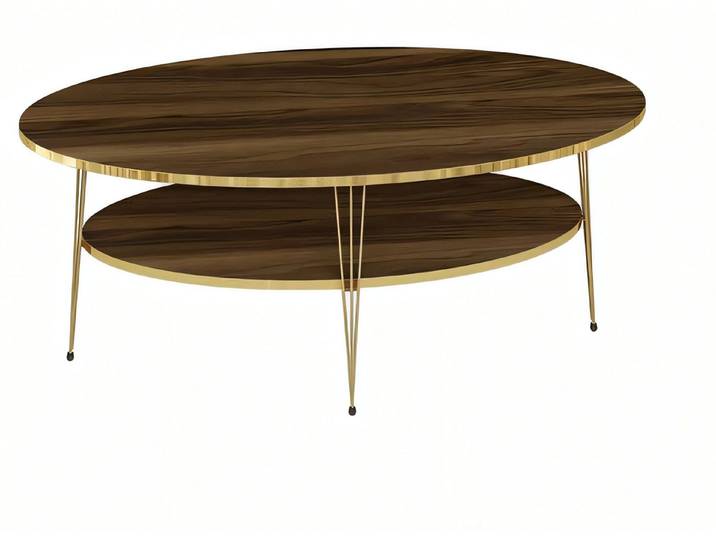 Xlmoebel Couchtisch Ovaler Holz Couchtisch in Dunkelbraun von XLMOEBEL (Packung, Ovaler Couchtisch), Made in Europa