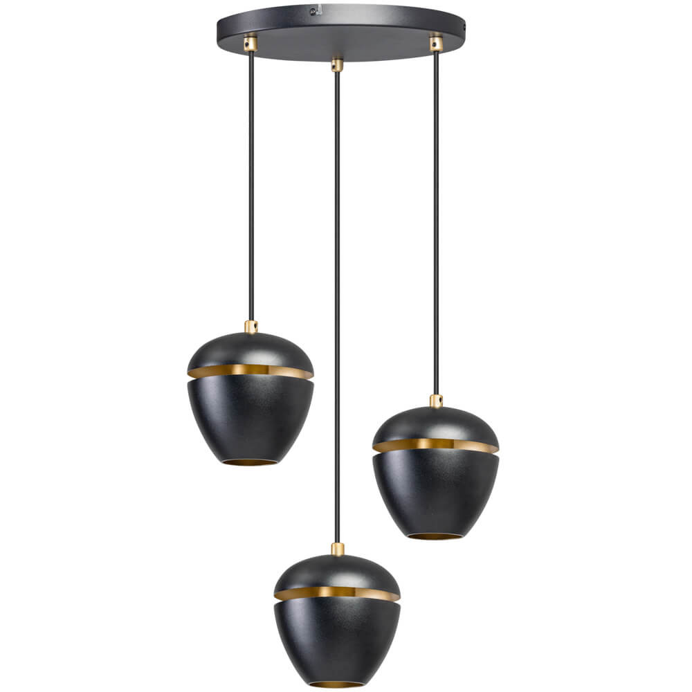 ETH Design vide hanglamp Claire zwart en goud/messing