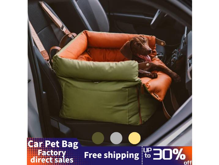 Siège de Voiture Luxe pour Animaux de Compagnie en Similicuir Imperméable, Lit pour Chien, Niche de Voyage, Siège Rehausseur pour Chien et Chat