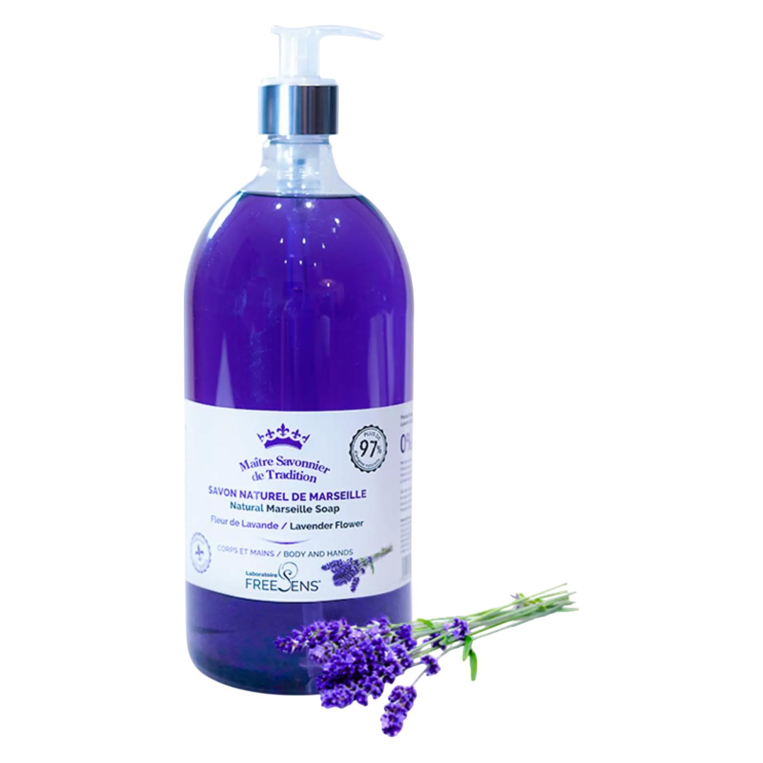 Freesens Marseille Seife Lavendel (Flüssigseife, 1000 ml) (3401562705391)