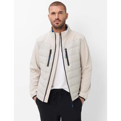 Steppjacke BRAX "Style TREVOR", Herren, Gr. M, weiß, Web, 94% Polyester, 6% Elasthan, Jacken Steppjacke