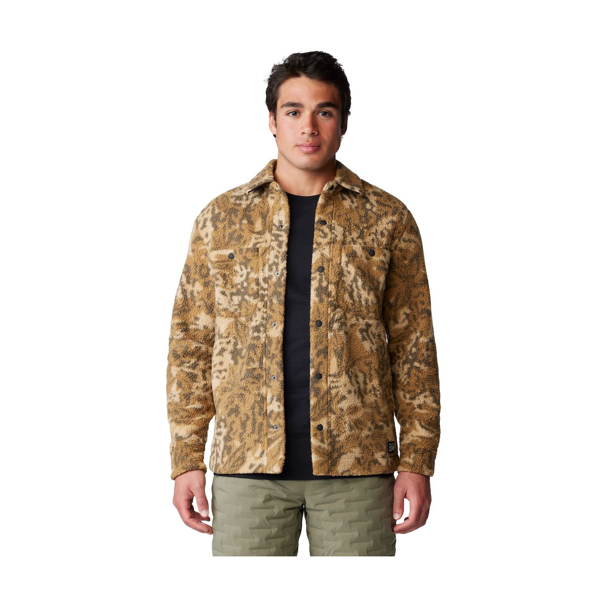 Mountain Hardwear Hicamp Fleece Shacket corozo nut forests floor print (240) L 204837-240-L