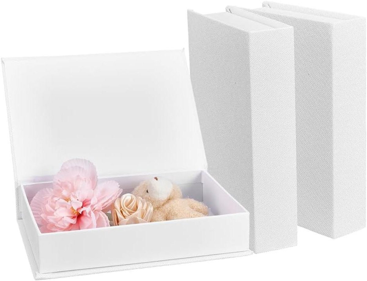 Set van 3 Decoratieve Valse Boeken voor Verborgen Opslag - Wit