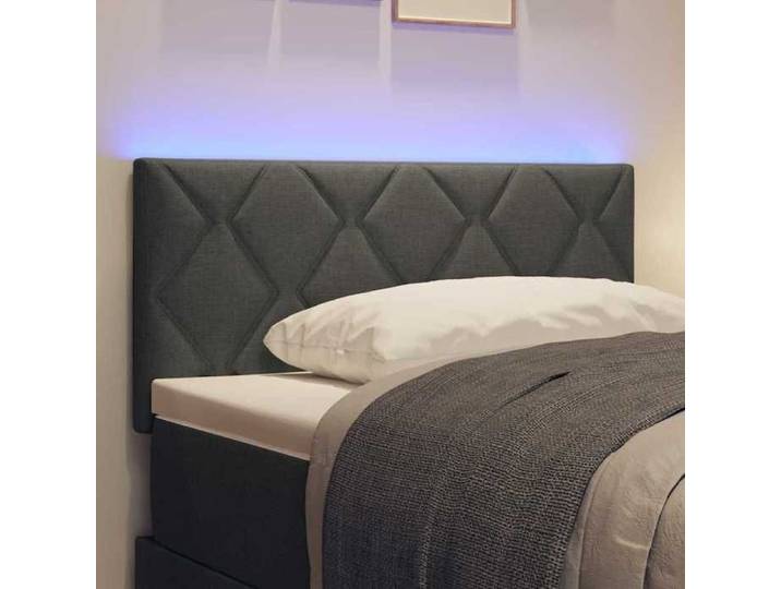 BEL ACHAT*Tête de lit avec des lumières à LED - ABBOI - Entretien facile/atmosphère chill - Réglable Gris 100 cm tissu Promo586939