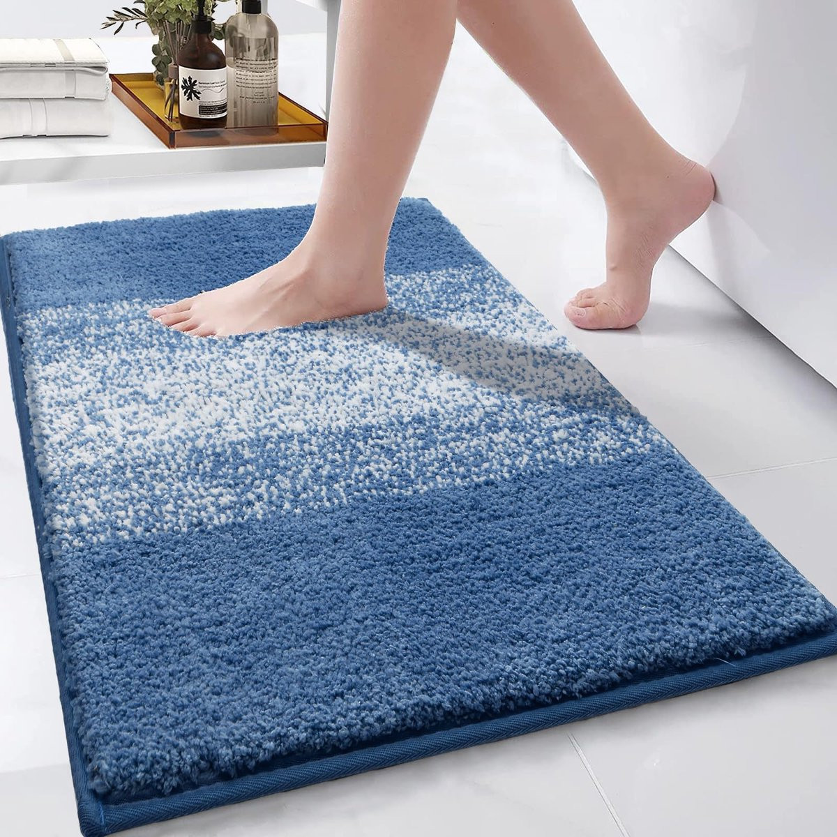 Unyqoos® Ultrazachte Luxe Antislip Badmat - Blauw - 80 x 120 cm