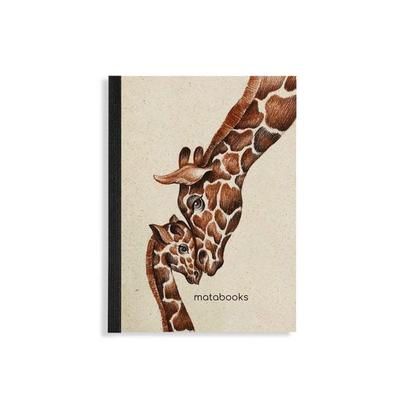 Notizbuch A6 blanko aus Graspapier – Dahara – Farbe: Giraffes love – matabooks
