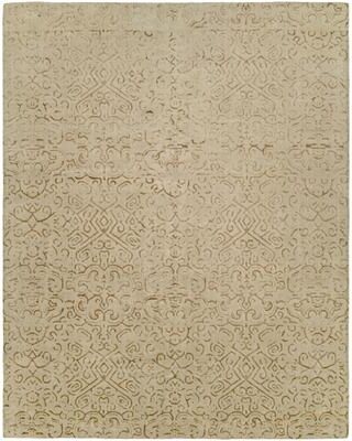 Natori KALATY Modern Beige Hand-Knotted Wool & Viscose Area Rug