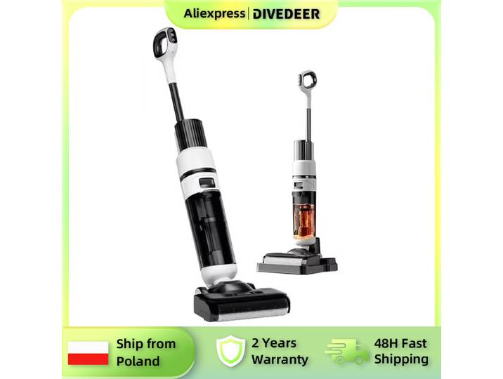 DIVEDEER Aspirateur Balai Intelligent Portable Multifonction avec Stérilisation pour Nettoyage et Frottement des Sols