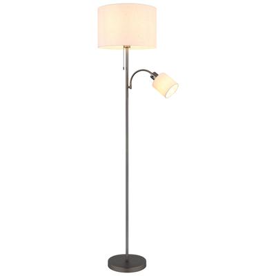 NOWA Stehlampe "THEA", beige (schwarz, chromfarben matt), 2, Ø 38cm H: 165cm, 1 Stk., Leuchten, Fluter & Leselicht getrennt schaltbar, Flexarm, Stehlampe