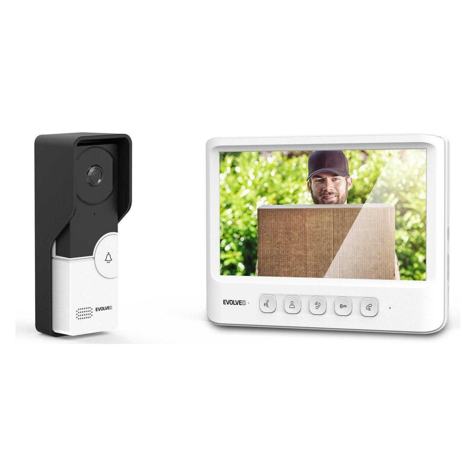 Evolveo DoorPhone IK06, set video dveÅního telefonu s pamÄ>tí a barevným displejem (Ethernet, Kabelgebunden) (DPIK06-W)