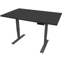 Stier, Schreibtisch, Elektrisch höhenverstellbarer Schreibtisch THA 160x80cm schwarz/schwarz