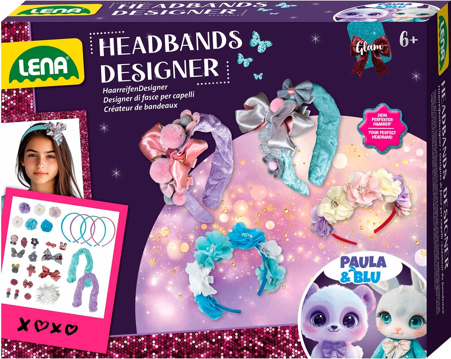 Kreativset LENA "Haarreif Designer", bunt, Kreativsets, Kinder, Kunststoff, Kreativset