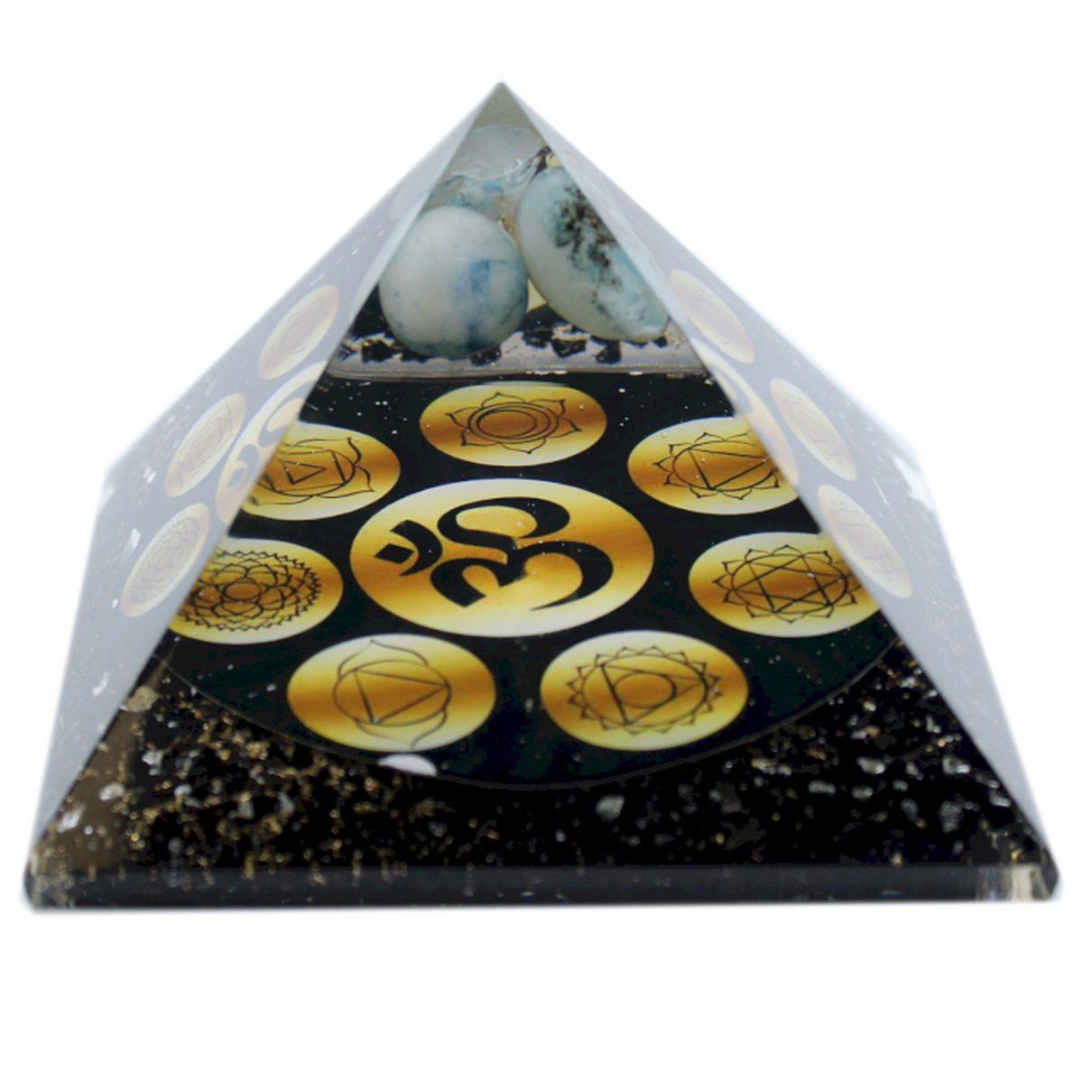 Ancient Wisdom Orgonite Piramide Middernacht Om Chakra - 9 cm