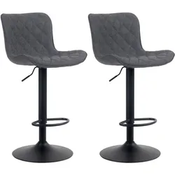 CLP 2er Set Barhocker Emma Stoff   Farbe: schwarz, Material: Stoff