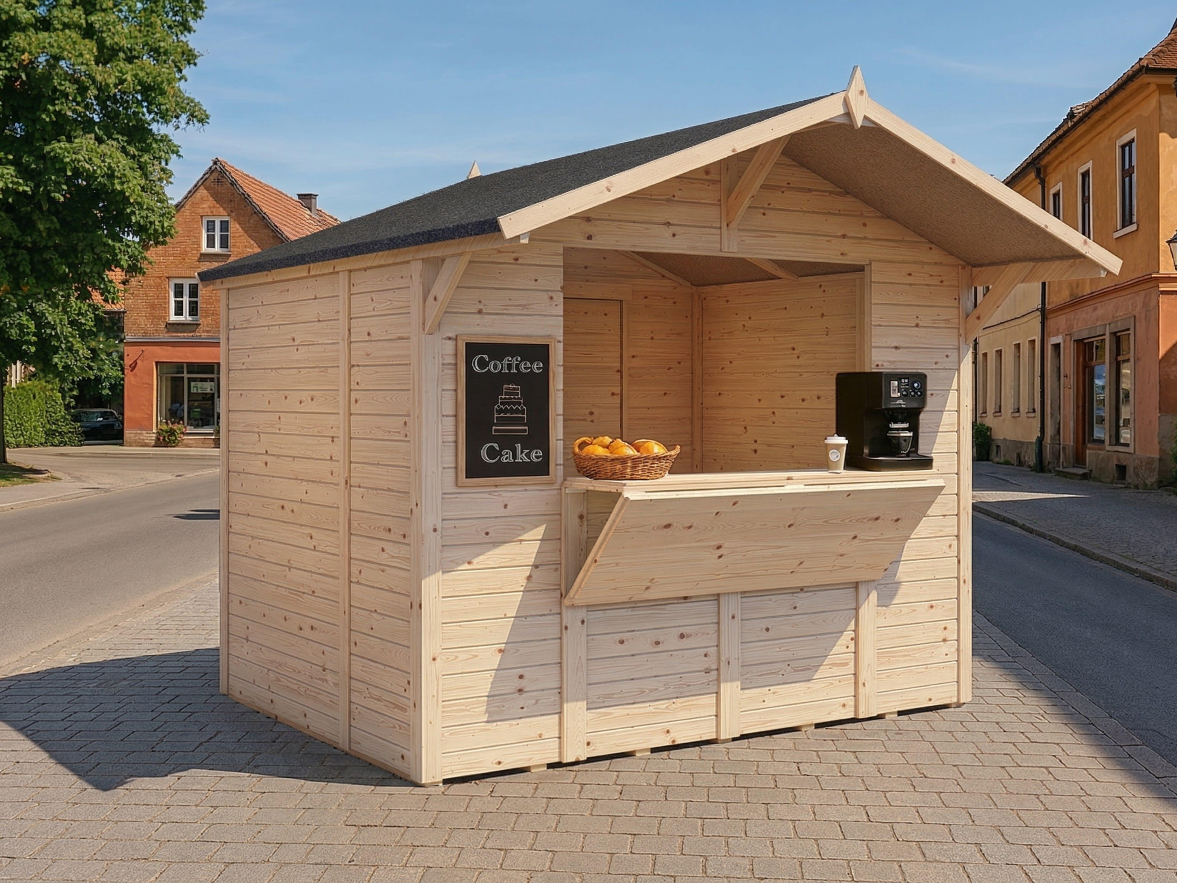 Marktstand - Verkaufsstand Niko 2 14 mm naturbelassen