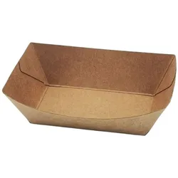 1000x Food-Tray-Schiffchen PE-beschichtet 10 x 7 cm braun 400 ml