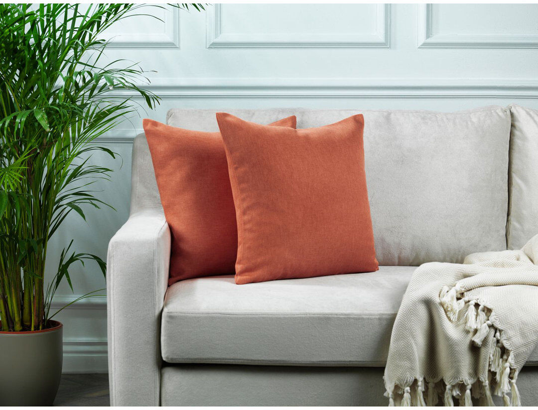Lilijan Home & Curtain Indoor / Outdoor Rectangular Lumbar Pillow Cover - 1 Pc Orange 60 x 60cm