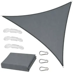Gartensonnensegel, wasserdicht, dreieckig, grau, 400 x 400 cm
