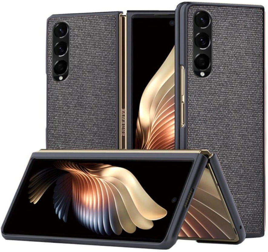 INCOVER Samsung Galaxy Z Fold3 5G Carbon Fiber Læderbetrukket Bagside Cover - Sort