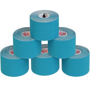 Alpidex Kinesio-Tape BB-Sport Set hellblau, elastisch, wasserabweisend, 5m x 5cm, 6 Stück