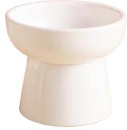 Inspired Living ComfortLift Ceramic Raised Pet Bowl Elevated Cat & Dog Feeding Dish (300ml) white