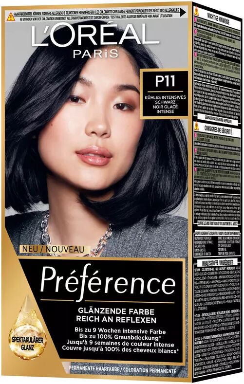 L'Oréal Paris - Permanent Coloration, 1 Stück, P Kühles Intensives Schwarz/Noir glacé intense