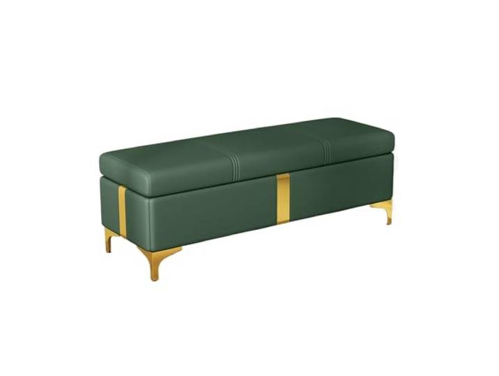 RUNZE765Z Dekorativ Schlafzimmer-Aufbewahrungsbank am Bettende aus Leder(Green,120 * 40 * 45cm)