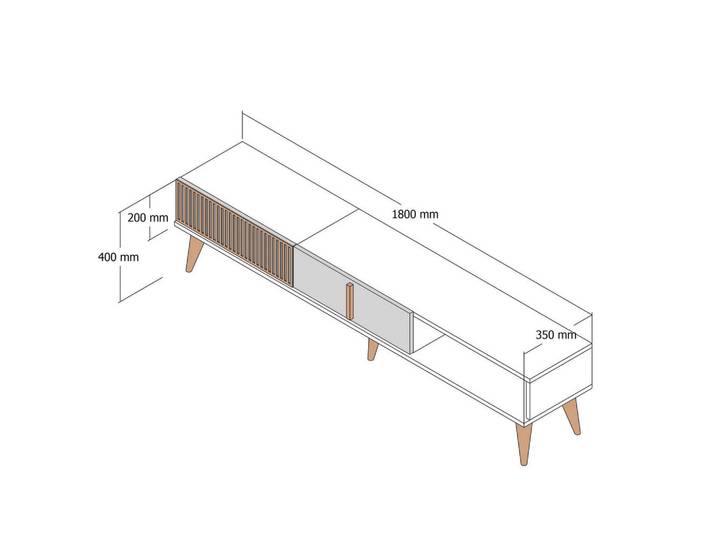 Habitat Garten Tv-Möbel milan weiss, Weiß, Holz, 35x40x180 cm, Wohnzimmer, TV Möbel, Lowboards, Lowboards stehend