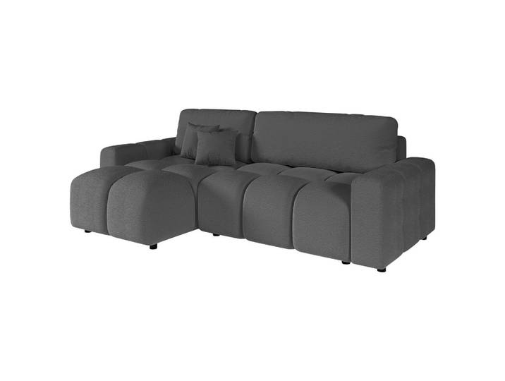 Ecksofa, Grau, 233x142 cm, Textil, 4-Sitzer & Seitenverkehrt Montierbar, Livetastic