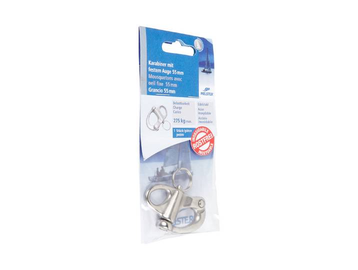 Meister + Co Karabiner mit Festem Auge 3 × 5.5 cm