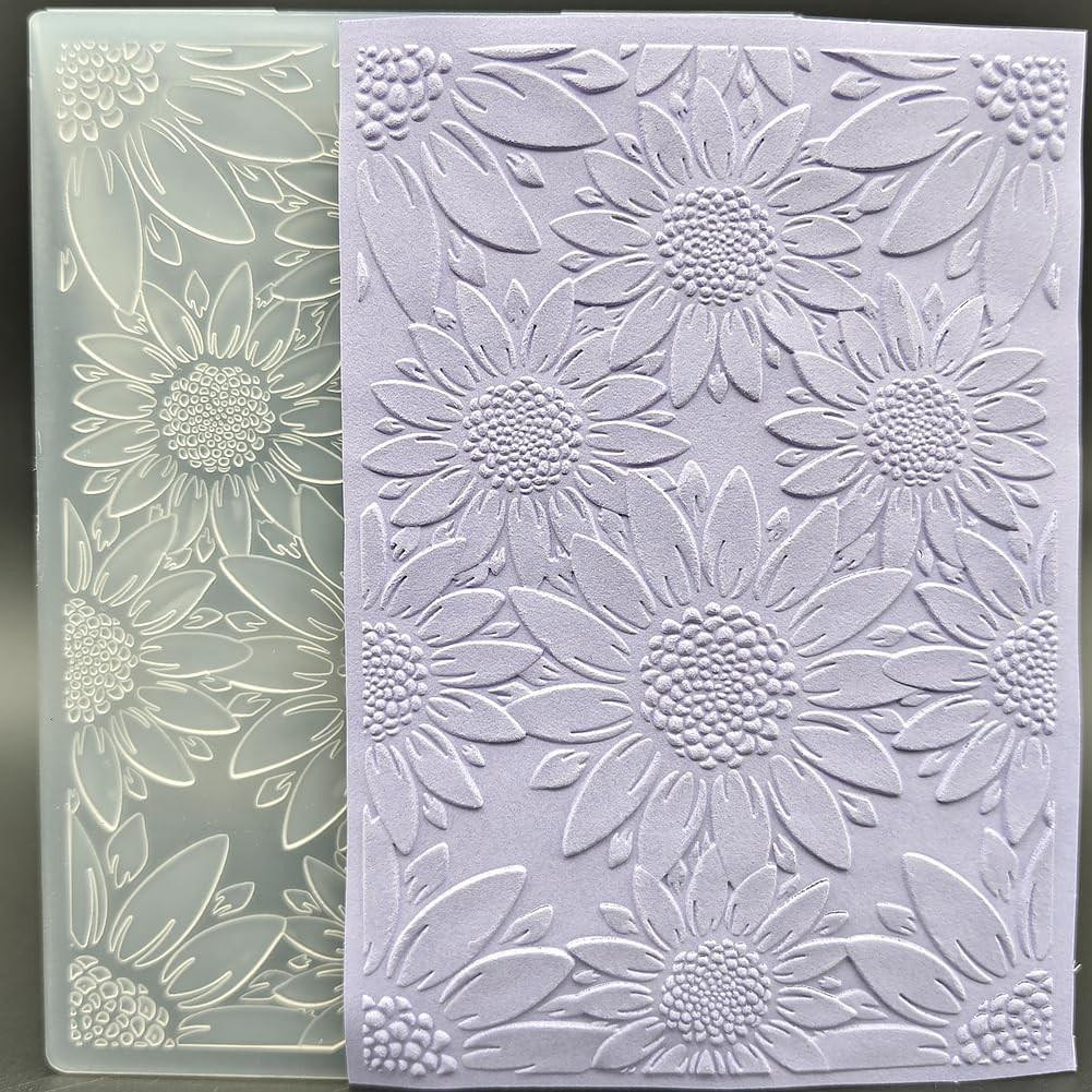 Plastic Embossing Folder met groot bloemenpatroon, 12,7 x 17,8 cm