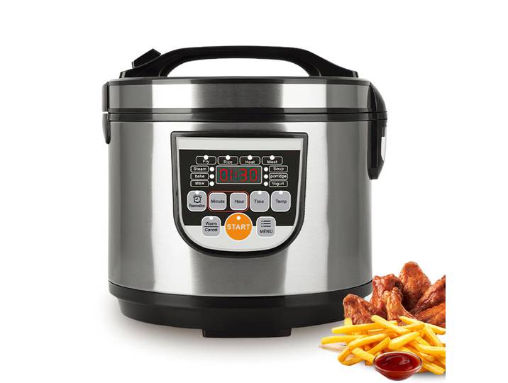 Autocuiseur électrique intelligent en acier inoxydable, 5l, multicuiseur pour cuisine, mijoteuse, cuiseur à riz, marmite à vapeur, chauffe-aliments, 220V