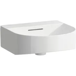 LAUFEN Sonar Aufsatzhandwaschbecken H8163414001091 41x42cm, Unterseite geschliffen, wandmontiert, mit Überlauf, ohne Hahnloch, LCC