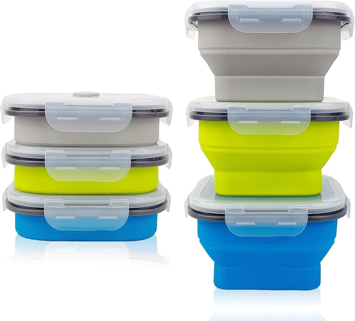 Set van driedelige opvouwbare luchtdichte voedselopslagcontainers van 900ml voor camping en keuken