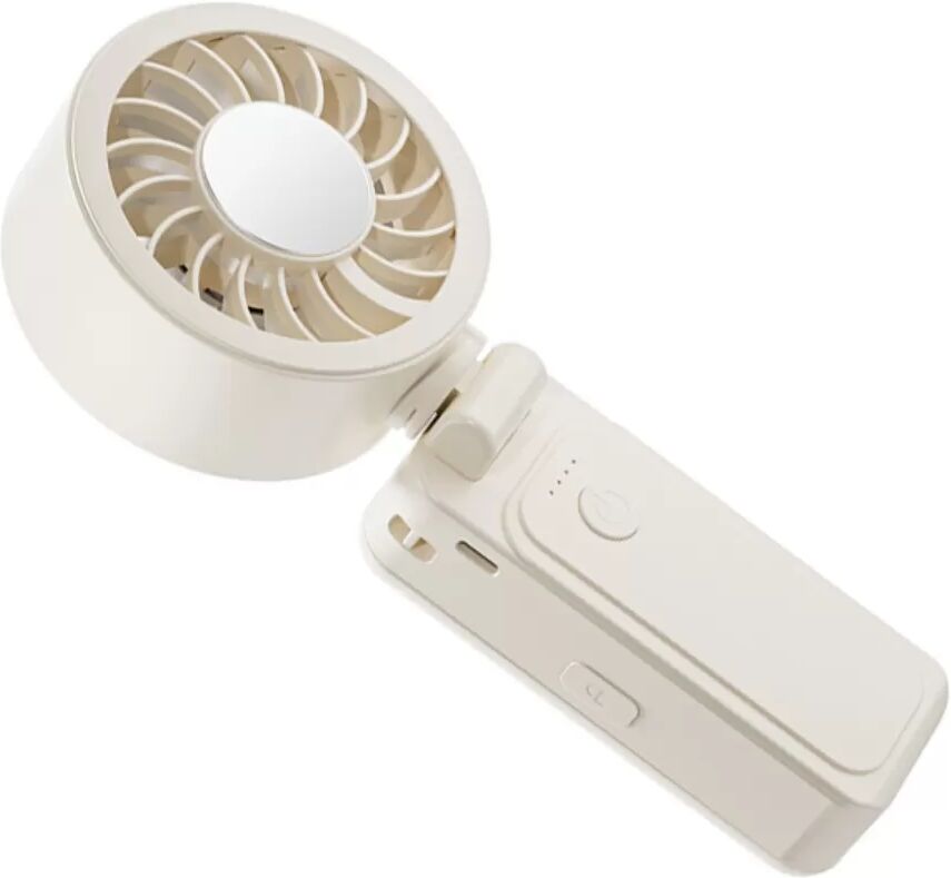INF Ventilateur portable thermoélectrique WT52 - Refroidissement instantané 16°C, pliable, fixation parasol, batterie 2000AH, Blanc
