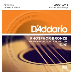 D’Addario EJ41 - 12-String Acoustic Phosphor Bronze | 009-045 - Saiten Westerngitarre