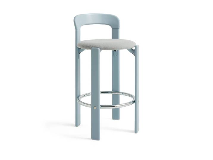 HAY Rey Low gestoffeerde barkruk Steelcut Trio 113 slate blue