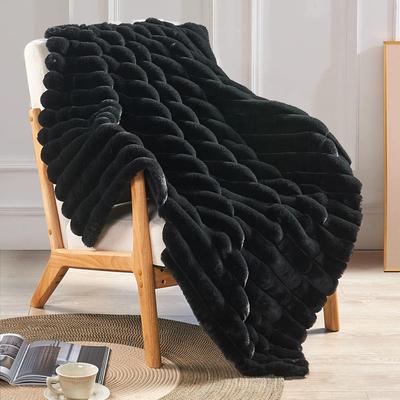 Home Soft Things Fuzzy Striped FauxFur Throw.