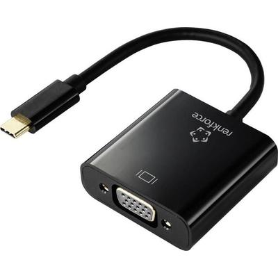 Renkforce RF-4679564 USB-C® / VGA Adapter [1x USB-C® Stecker - 1x VGA-Buchse] Schwarz 10.00 cm