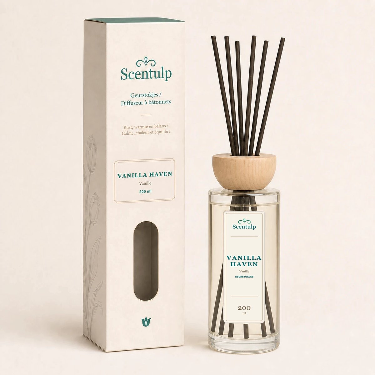 Scentulp Vanilla Haven Geurstokjes Vanille 200 ml