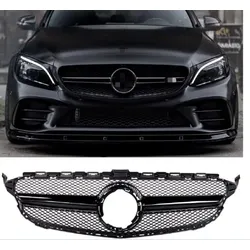 Kühlergrill Schwarz Glanz passt passend für Mercedes C W205 S205 MOPF nicht AMG