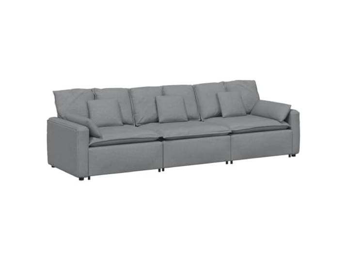 vidaXL Modulaire bank met kussens lichtgrijs