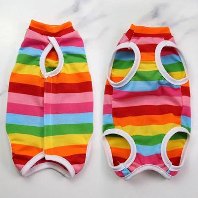 Uplift Picks Breathable Cat Recovery Suit Female Cat Spay Recovery Onesie Anti Licking Pet Clothing stripes l