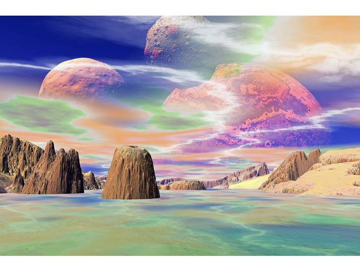 Papermoon PLANETEN-FUTURISTISCH WELTRAUM MOND GALAXIE UNIVERSUM