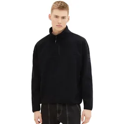 Tom Tailor Denim Herren Rundhals Pullover FLEECE SWEAT - Relaxed Fit - Black 29999 - XXL