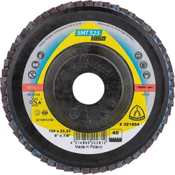 Lamellenschleifteller KLINGSPOR K40, 125x22,23mm gerade