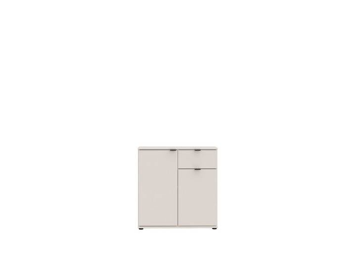 PREISBRECHER Kommode GANYMEDE, 2 Türen, 1 Schublade, in sandfarbig - 80,1x82,3x34,1cm (BxHxT)