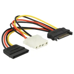 DELOCK 65235 - SATA 15pin > SATA 15pin + 4pin Molex, 16,5 cm