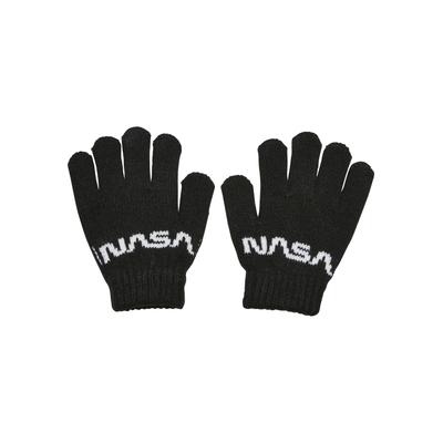 Baumwollhandschuhe MISTERTEE "MisterTee Unisex NASA Knit Glove Kids", Mädchen, Gr. S/M, schwarz, 100% Polyacryl, Handschuhe